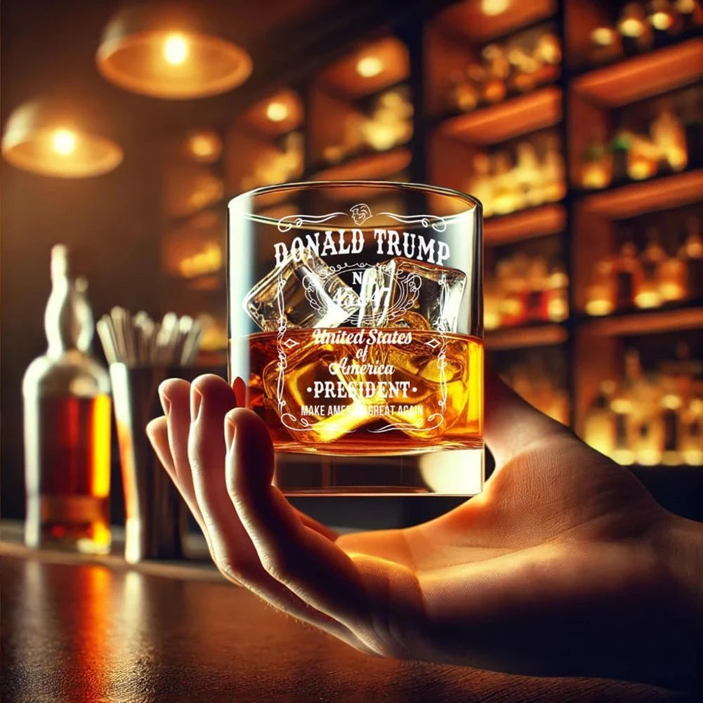 Trump-Whiskey Glass